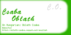 csaba oblath business card